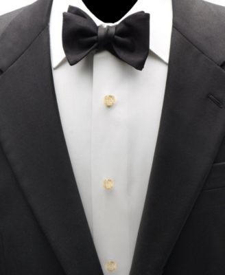 Men's Pave Cufflink and Stud Set