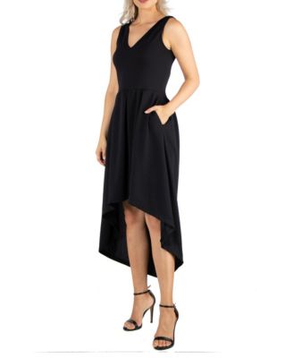 Women's Sleeveless Fit and Flare High Low Dress