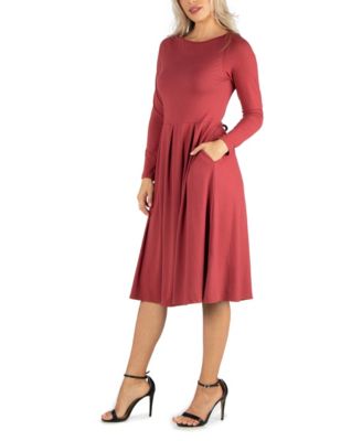 Women's Midi Length Fit and Flare Dress