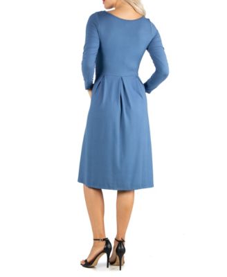 Women's Midi Length Fit and Flare Dress