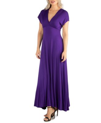 Women's Cap Sleeve V-Neck Maxi Dress
