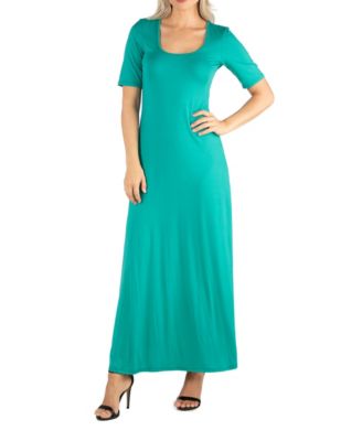 24seven Comfort Apparel Women's Casual Maxi Dress with Sleeves - Macy's