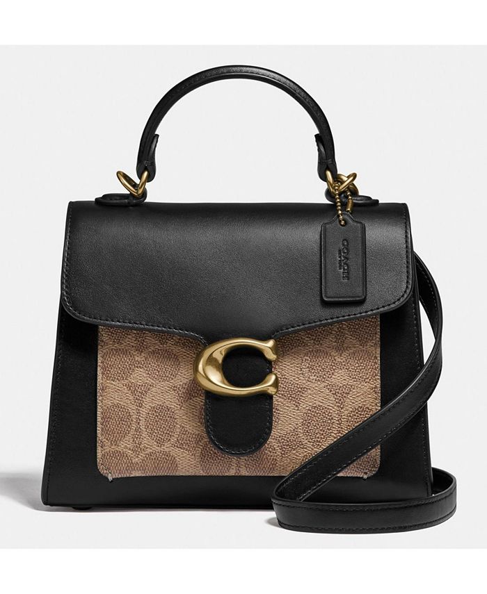 COACH Tabby Top Handle 20 With Signature Canvas Detail