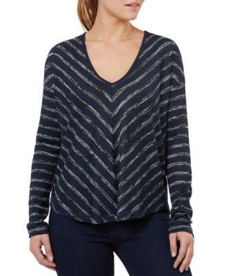 Numero - Printed Miter V-Neck Top