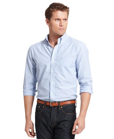 IZOD Big and Tall Essential Striped Long Sleeve Shirt