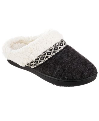 women's isotoner heather knit slippers