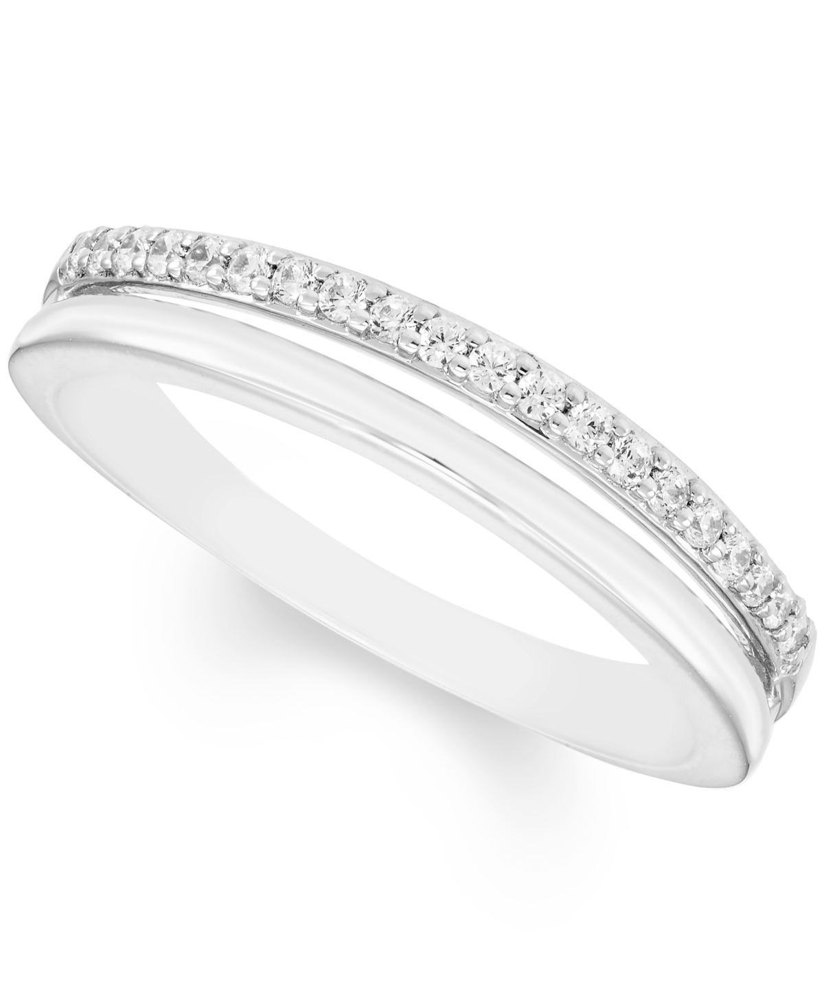 Diamond Split Band (1/8 ct. t.w.) in 14K White and Rose Gold, 14K White and Yellow Gold or 14K- White Gold