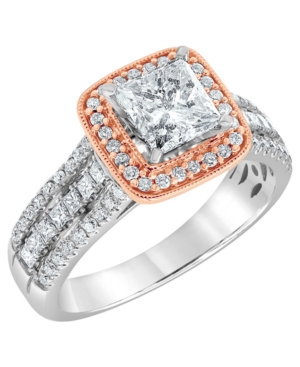 image of Diamond Engagement Ring (1 5/7 ct. t.w.) in 14k White and Rose Gold