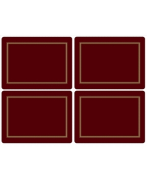 Pimpernel Set Of 4 Classic Burgundy Placemats In Multi