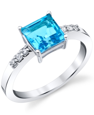 image of Blue Topaz (2-3/8 ct. t.w.) & Diamond (1/10 ct. t.w.) in 14k White Gold