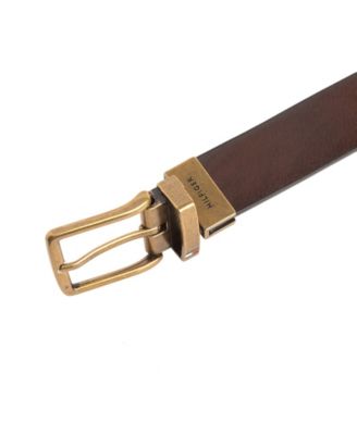 Big Boys Navy Blue and Brown Reversible Stretch Belt