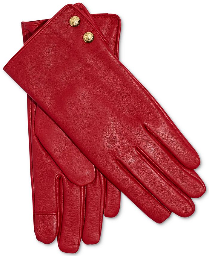 Lauren Ralph Lauren Women's Leather Touchscreen Gloves & Reviews Hats