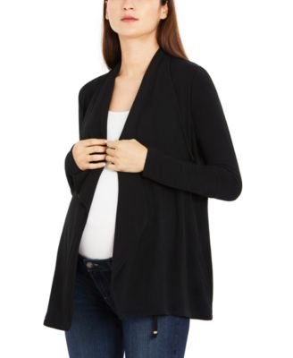 open front draped cardigan