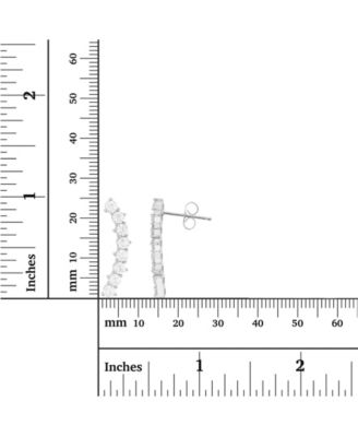 Cubic Zirconia Pave Curved Ear Climbers in Sterling Silver (Also in 14k Gold Over Silver)