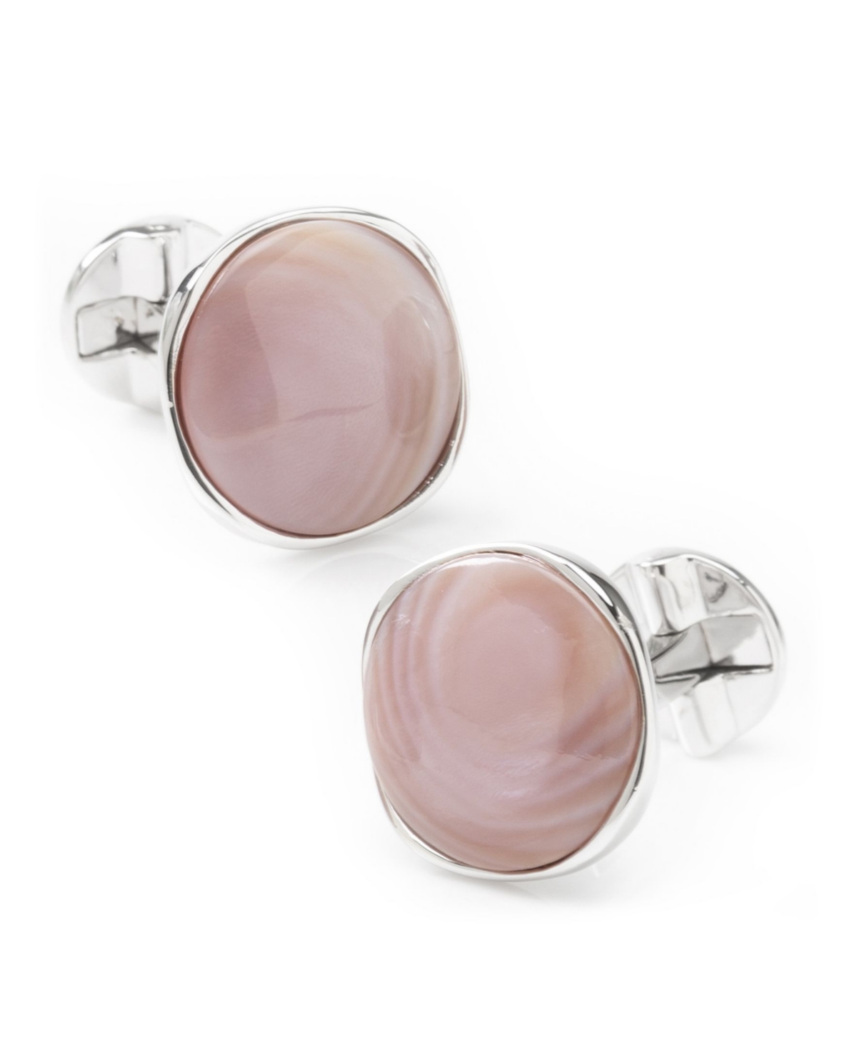 Men's Sterling Silver Classic Formal Mother of Pearl Cufflink - Pink