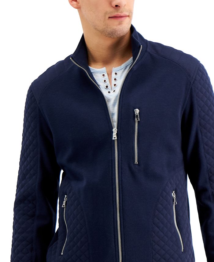 INC International Concepts Men's Regular Fit Pieced Colorblocked Velour Jacket Green Size Medium main image 1