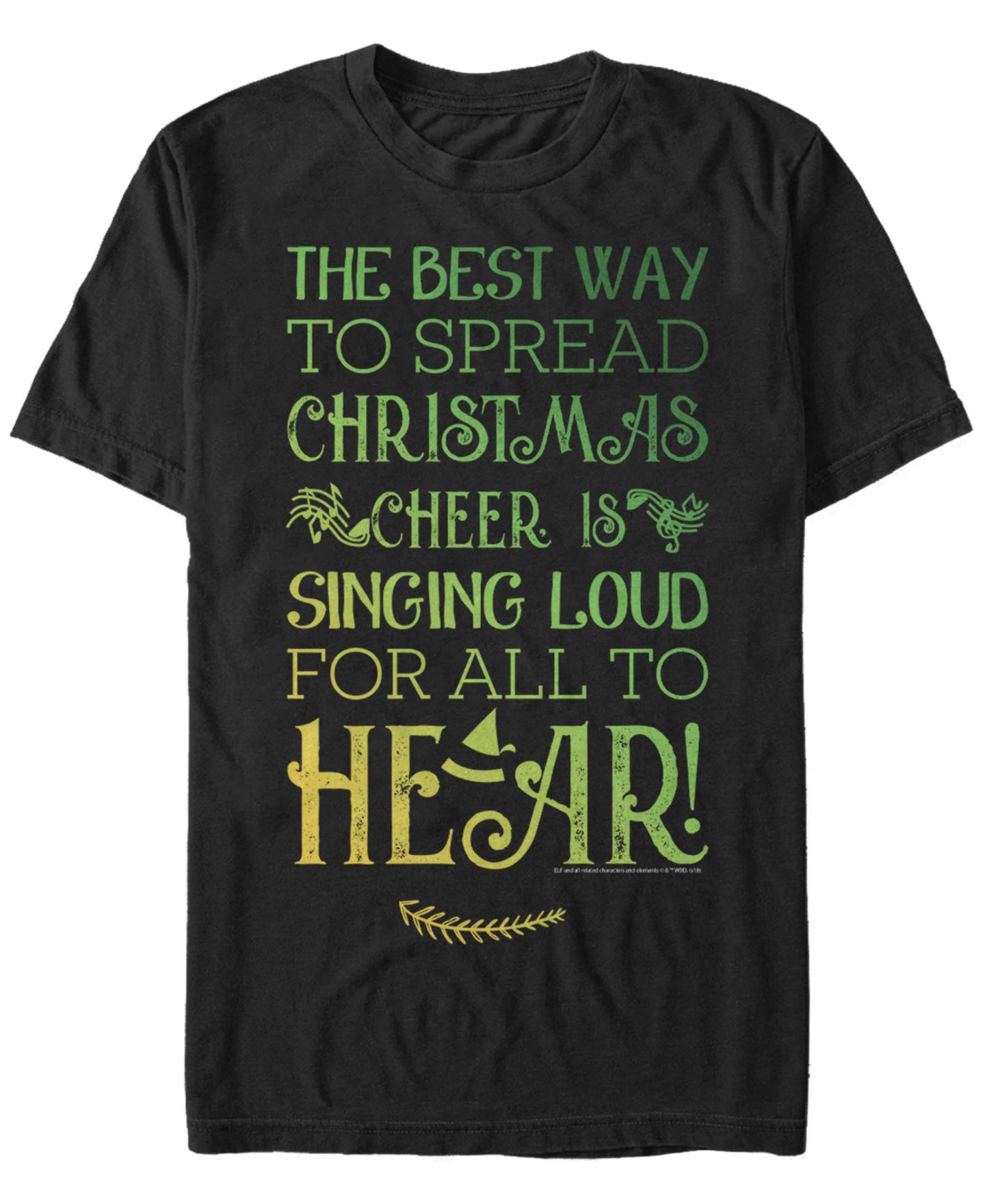 Мужская футболка Fifth Sun Elf Cheer Sing Short Sleeve, цвет: Чёрный — фото 1