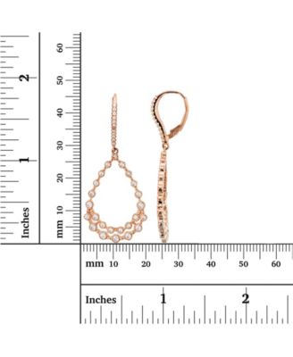 Cubic Zirconia Bezel Diamond Cut Pear Shaped Earrings in Sterling Silver (Also in 14k Gold Over Silver or 14k Rose Gold Over Silver)