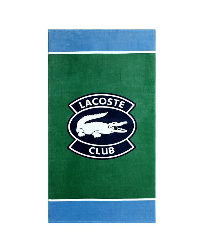 Lacoste Club Cotton Colorblocked Logo Beach Towel - Macy's