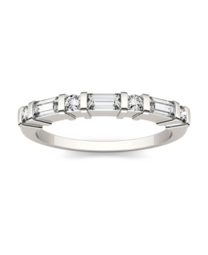 Shop Charles & Colvard Moissanite Baguette Wedding Band 1/2 Ct. T.w. Diamond Equivalent In 14k White Gold