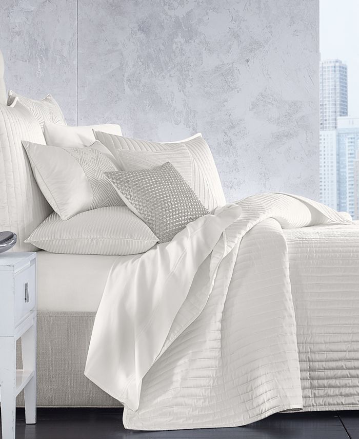 Hotel Collection Hotel Collection Channels Full Queen Duvet Cover Ivory Pearlized Stripe Jacquard 