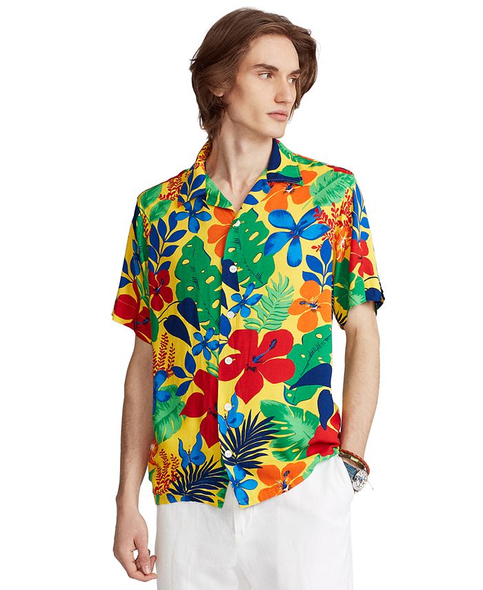 Polo Ralph Lauren Men's Tropical-Print Camp Shirt - Macy's