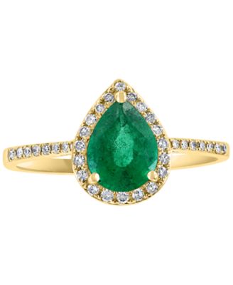 EFFY&reg; Emerald (7/8 ct. t.w.) & Diamond (1/6 ct. t.w.) Ring in 14k Gold (Also available in 	14k White Gold)