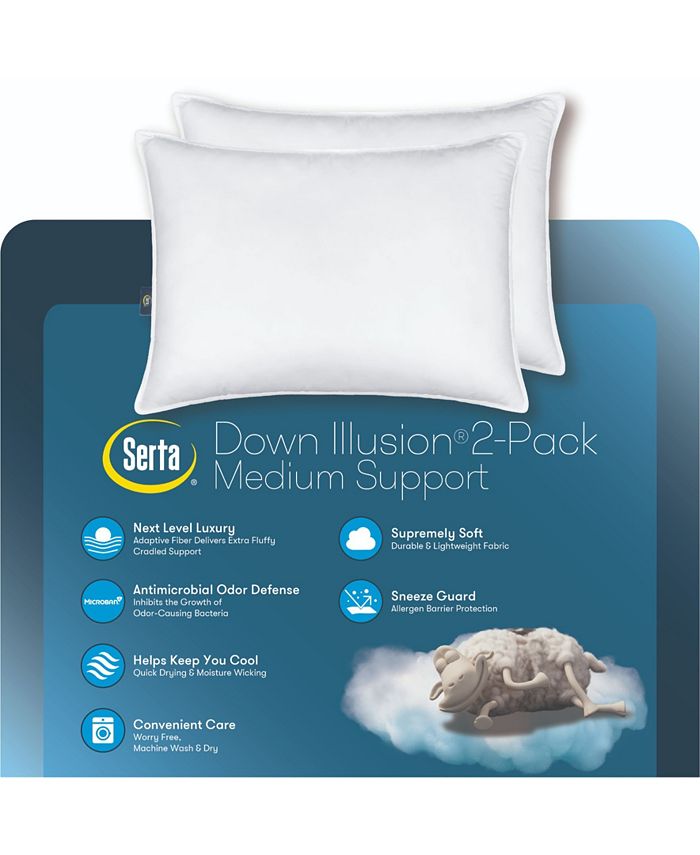 Serta Down Illusion Medium Density Pillow 2Pack, Jumbo Macy's