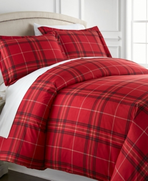 Southshore Fine Linens Ultra-soft Plaid Down Alternative 3 Piece Comforter Set, Twin/twin Xlong In Red