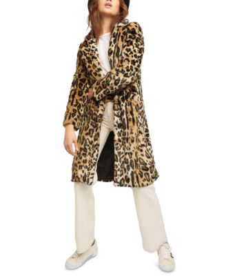 Free People Chloe Leopard Faux Fur Duster Macy s