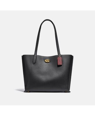 COACH Polished Pebble Leather Willow Tote with Interior Zip Pocket - Macy's