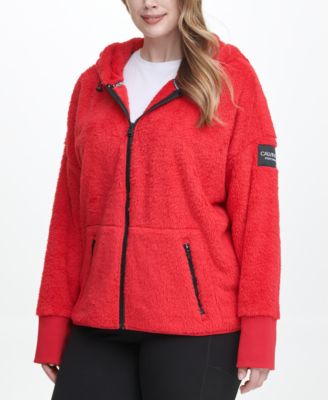 Calvin Klein - Plus Size Fleece Zip-Front Hooded Jacket