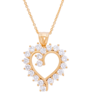 image of Gold Plated Cubic Zirconia Heart Pendant
