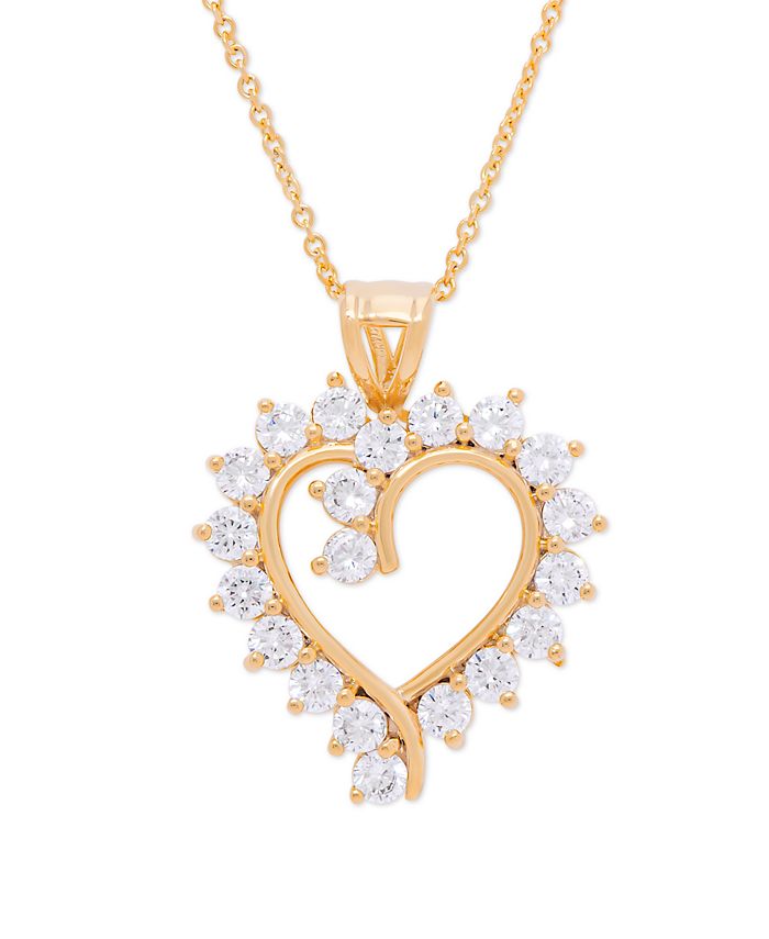 Macy's - Gold Plated Cubic Zirconia Heart Pendant