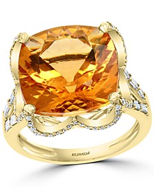 EFFY® Citrine (8-7/8 ct. t.w.) & Diamond (1/2 ct. t.w.) Statement Ring in 14k Gold