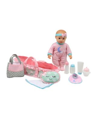 Dream Collection 16" Toy Baby Doll Basket Set