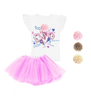 Big Girls Ice Cream Ruffle Top and Tutu Skirt Set