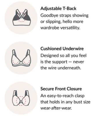 Women's Plus Size Wonder Wire Front Close T-Back Bra 1246