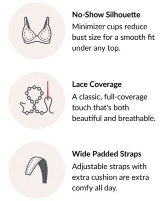 Women's Full Figure Plus Size MagicLift Wirefree Minimizer Support Bra 1003