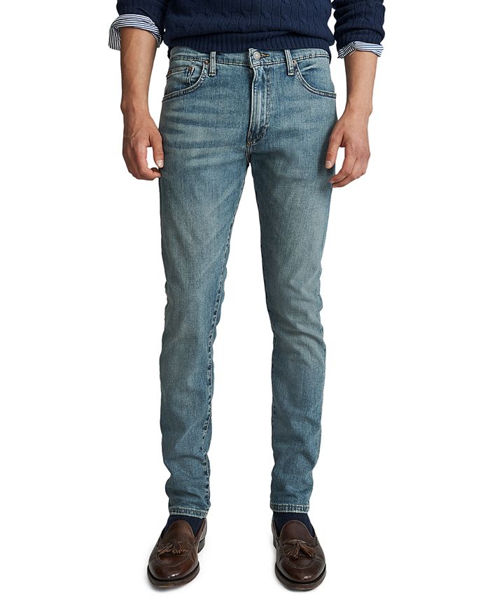 Polo Ralph Lauren Jeans Mens 33 x 32 Sullivan Slim Distressed Grey Denim NWT