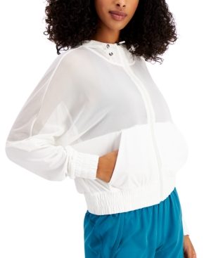 Ideology Hooded Mesh Jacket Created for Macy's