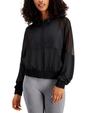 Ideology Hooded Mesh Jacket Created for Macy's
