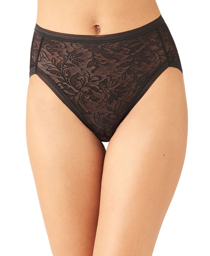 Wacoal Women's Net Effect Jacquard Lace HiCut Brief Underwear