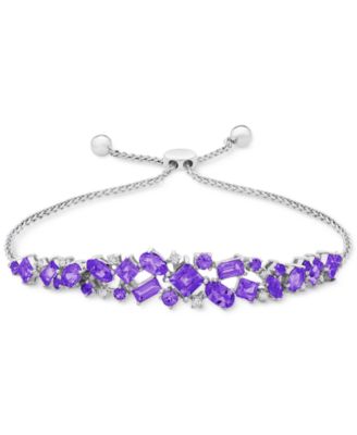 Macy's Amethyst (7/8 Ct. T.w.) & Diamond (1/10 Ct. T.w.) Scatter ...