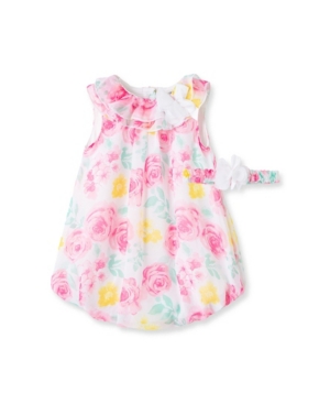 Little Me Baby Girls Floral Bubble Set 2 Piece