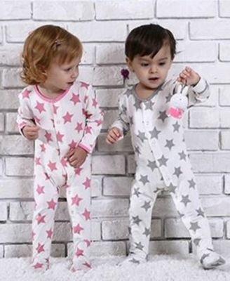 Baby Boys Girls Star Footed Coverall 