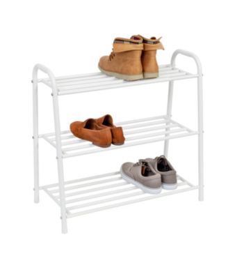 Honey Can Do 3-Tier White Matte Metal Shoe Rack