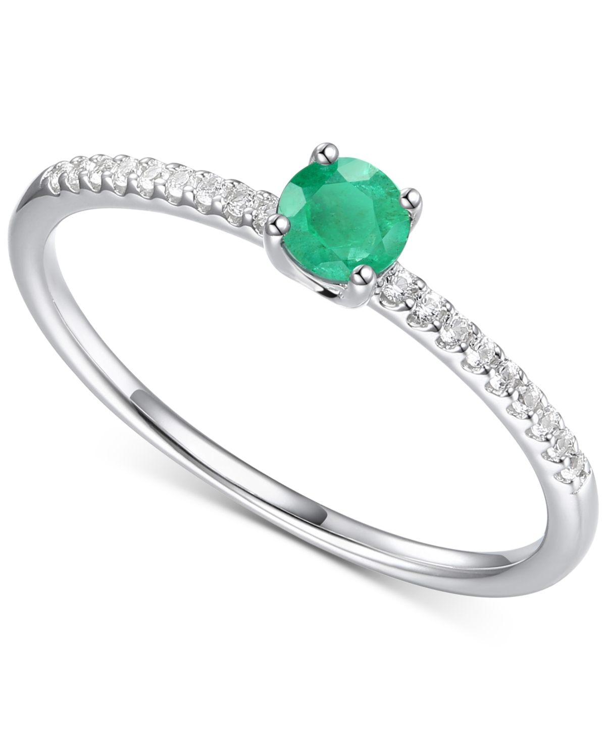 Sapphire (1/3 ct. t.w.) & Diamond (1/10 ct. t.w.) Ring in Sterling Silver (Also in Ruby & - Emerald