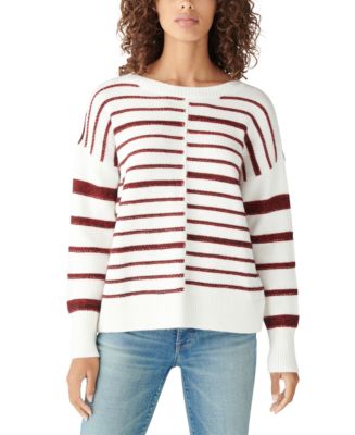 Lucky Brand Textured Stripe Crewneck Sweater - Macy's