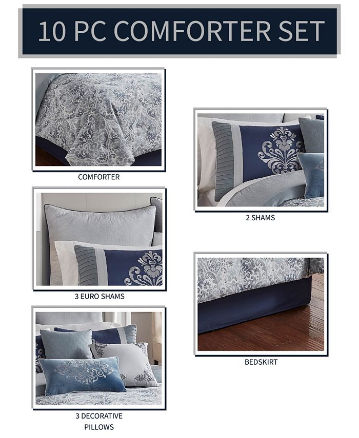 Riverbrook Home Set Comforter, Poliestere, Bianco, King Size